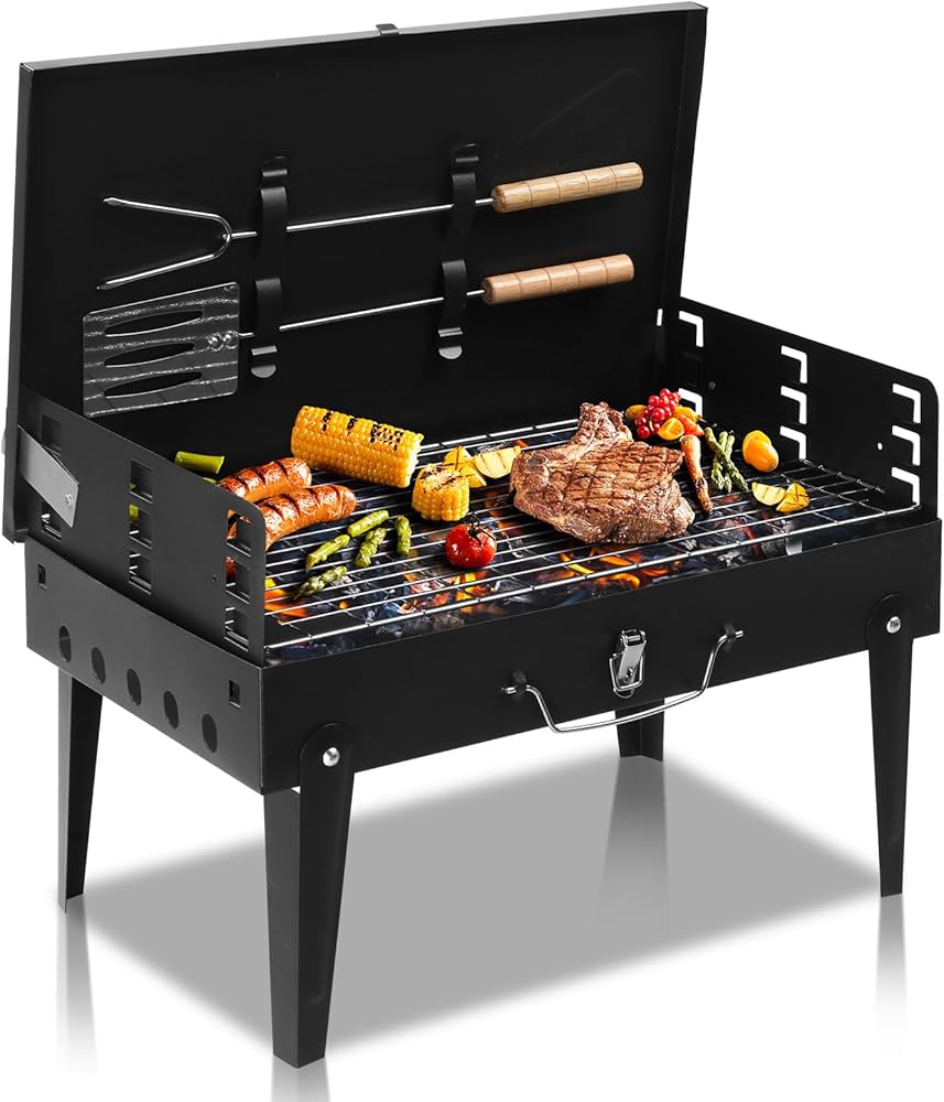Parrilla BBQ Portátil Plegable (Incluye Espátula y Trinchador) + Envío Gratis SD