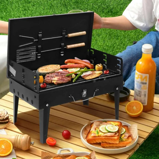 Parrilla BBQ Portátil Plegable (Incluye Espátula y Trinchador) + Envío Gratis SD